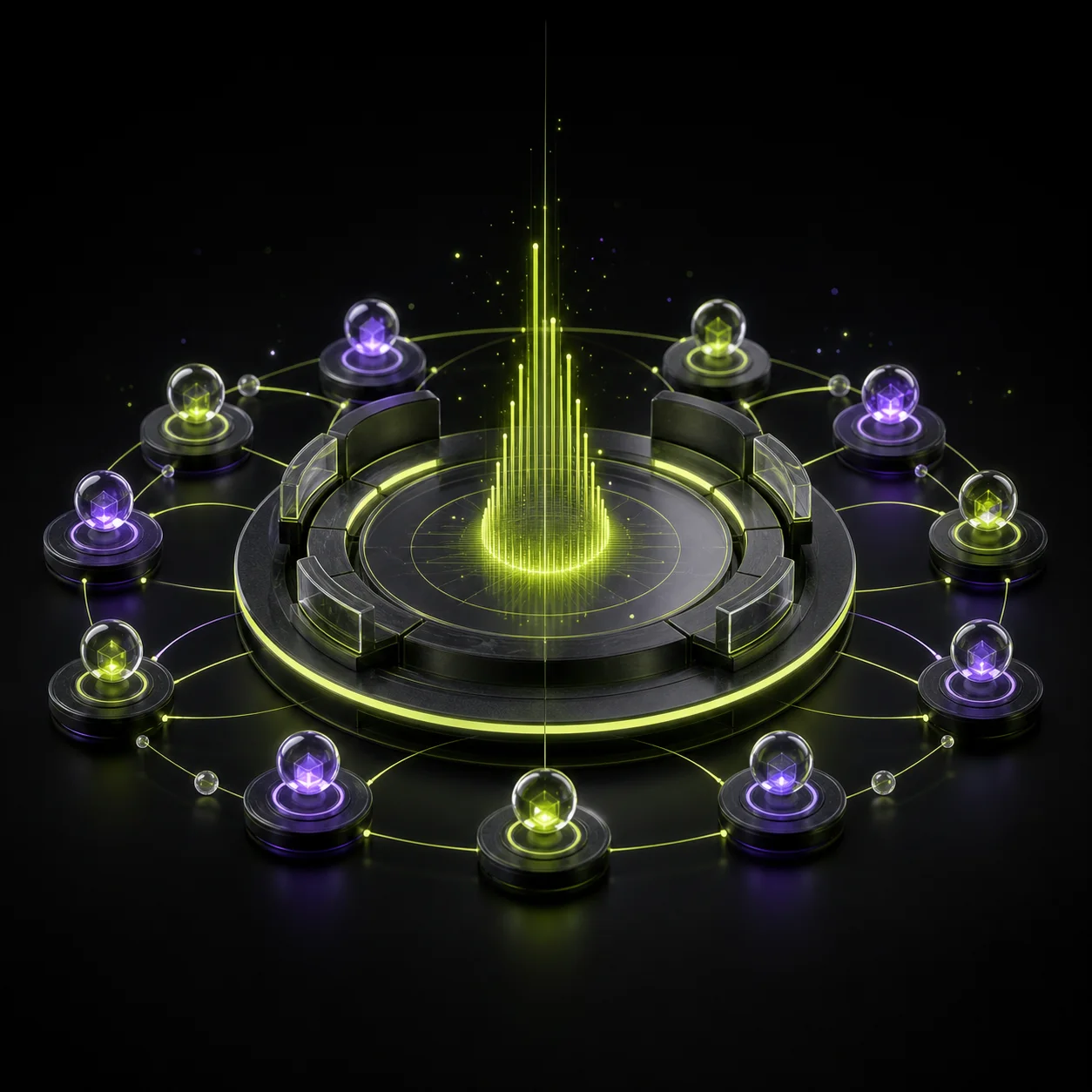 Abstract connected global trading community